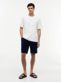 White Towelling Jacquard Relaxed Crew Neck T-Shirt  Men