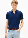 Blue Regular Fit Interlock Knit Zip Polo Shirt  Men