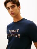 Blue Logo Embroidery Crew Neck T-Shirt  Men