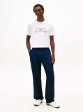White Logo Embroidery Crew Neck T-Shirt  Men
