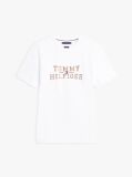 White Logo Embroidery Crew Neck T-Shirt  Men