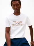 White Logo Embroidery Crew Neck T-Shirt  Men