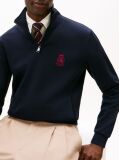 Blue TH Crest Embroidery Quarter-Zip Jumper  Men