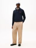Blue TH Crest Embroidery Quarter-Zip Jumper  Men