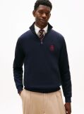 Blue TH Crest Embroidery Quarter-Zip Jumper  Men