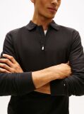 Black Performance Zip Polo Shirt  Men
