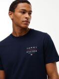 Μπλε Βαμβακερό T-Shirt Με Λογότυπο Και Κλασική Λαιμόκοψη  Άνδρες