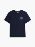 Μπλε Βαμβακερό T-Shirt Με Λογότυπο Και Κλασική Λαιμόκοψη  Άνδρες