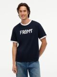 Μπλε Άνετο Βαμβακερό T-Shirt  Άνδρες