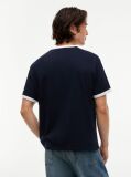 Μπλε Άνετο Βαμβακερό T-Shirt  Άνδρες