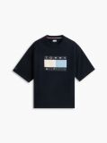 Μπλε Άνετο Ξεθωριασμένο T-Shirt  Άνδρες