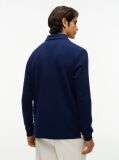 Blue Regular Waffle Long Sleeve Polo Shirt  Men