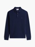 Blue Regular Waffle Long Sleeve Polo Shirt  Men