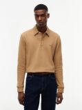 Brown Regular Waffle Long Sleeve Polo Shirt  Men