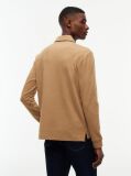 Brown Regular Waffle Long Sleeve Polo Shirt  Men
