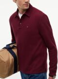 Red Regular Waffle Long Sleeve Polo Shirt  Men