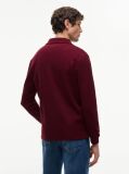 Red Regular Waffle Long Sleeve Polo Shirt  Men