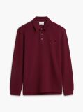Red Regular Waffle Long Sleeve Polo Shirt  Men