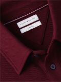 Red Regular Waffle Long Sleeve Polo Shirt  Men