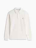 Beige Regular Waffle Long Sleeve Polo Shirt  Men