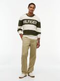 Multi Intarsia Logo Waffle Knit Relaxed Jumper  Men