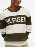 Multi Intarsia Logo Waffle Knit Relaxed Jumper  Men