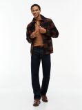 Brown Fluid Cotton Long Sleeve Polo Shirt  Men