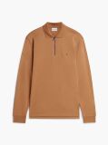 Brown Fluid Cotton Long Sleeve Polo Shirt  Men