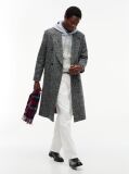 Grey New York Label Wool Blend Longline Coat  Men