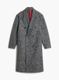 Grey New York Label Wool Blend Longline Coat  Men