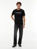 Black Logo Jersey Crew Neck T-Shirt  Men
