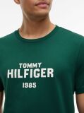 Green Contrast Logo Crew Neck Jersey T-Shirt  Men