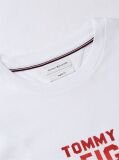 White Contrast Logo Crew Neck Jersey T-Shirt  Men