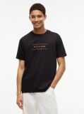 Μαύρο T-Shirt Με Λογότυπο Και Interlock Πλέξη   Άνδρες