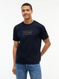 Μπλε T-Shirt Με Λογότυπο Και Interlock Πλέξη   Άνδρες
