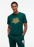 Green Varsity Logo Peached Jersey T-Shirt  Men