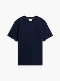 Blue Embossed Logo Interlock Knit T-Shirt  Men
