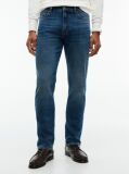 Blue Denton Slim Straight Whiskered Jeans  Men
