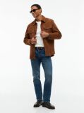 Blue Denton Slim Straight Whiskered Jeans  Men