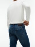 Blue Denton Slim Straight Whiskered Jeans  Men