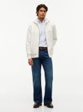 Beige Flag Embroidery Fleece Zip-Thru Hoody  Men