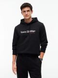 Black Logo Fleece Drawstring Hoody  Men