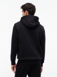 Black Logo Fleece Drawstring Hoody  Men