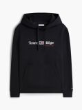 Black Logo Fleece Drawstring Hoody  Men