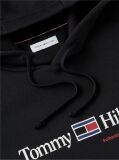 Black Logo Fleece Drawstring Hoody  Men
