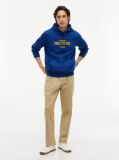 Μπλε Fleece Hoody Με Κεντητό Λογότυπο  Άνδρες