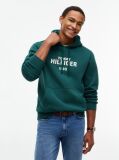 Πράσινο Fleece Hoody Με Κεντητό Λογότυπο  Άνδρες