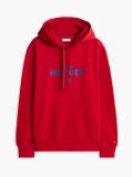 Κόκκινο Fleece Hoody Με Κεντητό Λογότυπο  Άνδρες