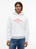 White Logo Embroidery Fleece Hoody  Men