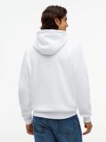 White Logo Embroidery Fleece Hoody  Men